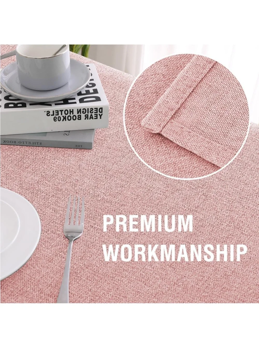 NEW H.VERSAILTEX Linen Textured Tablecloth. Waterproof. Spill-proof Wrinkle free